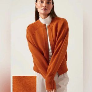 ATHLETA Sequoia Sweater Small XS Foliage Orange NWT Cardigan Zip